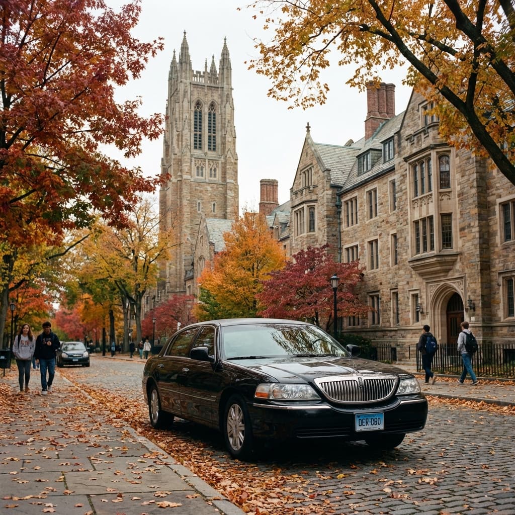 Luxury car at Yale University